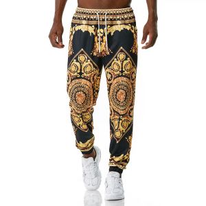 Calças de luxo dos homens joggers sweatpant 3d floral impressão calças jogging calças casuais hip hop streetwear calças esportivas masculino 2023