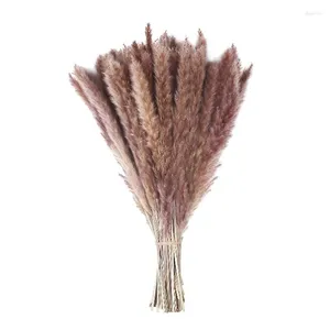 Decorative Flowers 60Pcs Dried Pampas Grass Wedding Decoration Flower Bunch Phragmites Plants For Home Living Room Decor