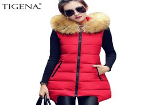 Wholetigena Plus Size 4XL Winter Vest Women 2017 Sleveless Jacket Coat Women039Sベストチョッキウォームフード付きロングベストFEM7800916