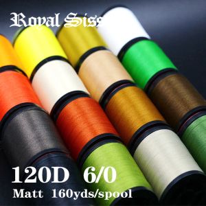 Çizgiler Royal Sissi 8Spools/Set Hafif Mumlu 6/0 Sinek Bağlama İpliği Çok Filamentleri 120D Düz Polyester Bağlama İpliği Standart Bobins