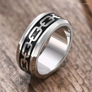 Кольца кластера ZORCVENS 8 мм из нержавеющей стали, эмали, обручальное кольцо, ювелирные изделия, панк, винтажное серебряное кольцо для мужчин, оптовая продажа