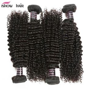 Ishow Wholle 8A Human Hair Weave Bundles Mink Brazylijska dziewica 4 szt. Peruwiańskie perwersyjne kręcone dla kobiet w każdym wieku 828 cali JE2013566