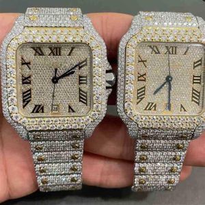 2022 Elegante orologio personalizzato hip-hop di lusso con diamanti ghiacciati in acciaio inossidabile 2135