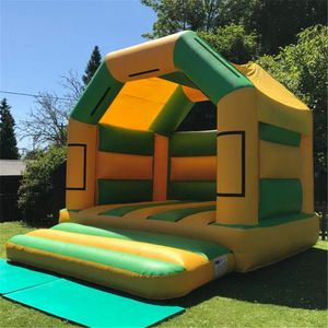 wholesale 4x4x3,5 m Trampolino da matrimonio pop-up di alta qualità Castello gonfiabile per adulti pvc oxford Gonfiabile Jumping House Party Entertainment con scatola adesiva pubblicitaria