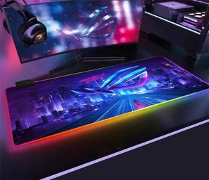 Большой RGB игровой коврик для мыши Asus, игровой коврик RGB со светодиодной подсветкой, украшение для геймера, крутой светящийся коврик для мыши с клавиатурой, коврик для мыши, коврик Gift5846030