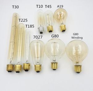 Wholeantique Vintage 40W 220V edisonlampa E27 Glödlampor Squirrelcage Filament Light Bulbt45 G80 T30 T10 T225 T185 A4328308