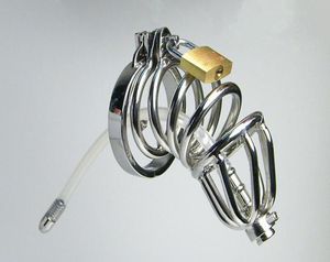 Edelstahl-Doppelringgerät, Silikonschlauch mit Widerhaken, Anti-Shedding-Ring, Peniskäfig, männlicher Harnröhrenklang, BDSM-Sexspielzeug5542426