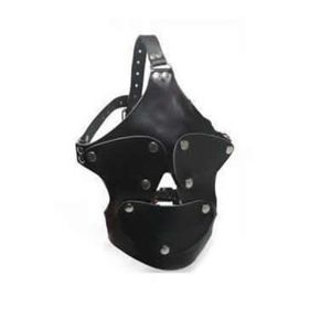 BDSM Bondage Gear Fetish Sex Toy Maschera Cappuccio con paraocchi rimovibile e bavaglio a bocca staccabile Gag a buon mercato Wholer4730849