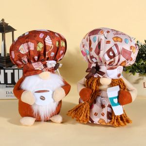 Tools Chef Hat Coffee Cup Doll Props Cute Gnome Standing Rudolph Doll Decorative Ornaments