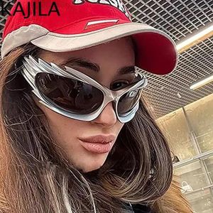 Solglasögon Spike Rectangle Women Men Y2K Sports Star Sun Glasses 2024 Black Retro Punk 2000's Eyewear Shades UV400