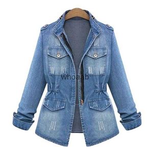 Women's Jackets Jackets Plus Size 5Xl Basic Coat Denim Solid Ladies Outwear 240301