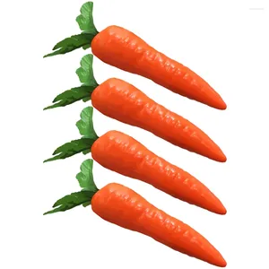 Decorative Flowers 4 Pcs Artificial Carrot Carrots Mini Toys Foam Display Props For Showcase