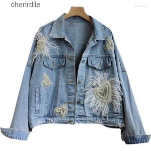 Women's Jackets Jackets Women Denim Female Tassel Jean Coat Feather 240301