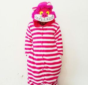 Lovely Rosy Cheshire Cat Jumpsuits Brautunterwäsche Pyjamas Tier Cosplay Kostüm Auf Lager Warm Männer und Frauen Zuhause Schlafen6862137