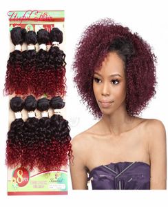 mänskliga hårförlängningar lösa vävvävar stängning av vinrött färgväv buntar mänskliga flätande hår djup curl loop sy i hår exten6257062