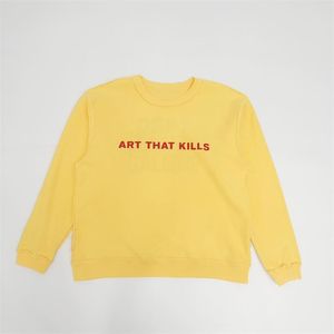 Spring Fall Men's Sweatshirts High Street Hip Hop Solid Print Washed Round Neck Sweatshirt