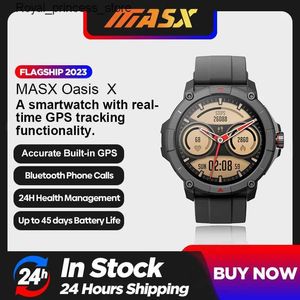 Andra klockor MASX OASIS X Premium GPS Intelligent Alexa Ultra HD -skärm med inbyggd GPS HI FI Bluetooth -telefon Calling Military Grade Sports Q240301