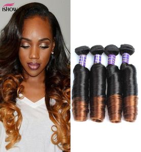 Ny ankomst bouncy curly 3 ton ombre brasilianska hårväv buntar 12quot24quot t1b430 remy peruvian mänskliga hårförlängningar 15405937346713