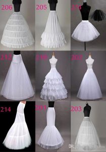 Tutu 10 Styles White A Line Balll Gown Mermaid Wedding Party Dresses Underskirts glider Petticoats med Hoop Hoopless Crinoline9023665