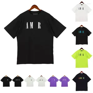 Homens camisetas Amirs Moda Mens Verão Mulheres Designers Camisetas Soltas Tees Marcas Tops Camisa Casual Roupas Shorts Manga Roupas