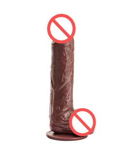 Büyük yapay penis gerçekçi büyük kahverengi dick taklit penis taklitçisi seks falos vibratör mastürbasyon silikon giymek yetişkin oyuncaklar 22cm3075275