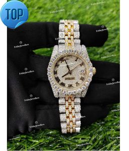 Orologio più venduto di alta qualità Orologio automatico Moissanite in acciaio inossidabile con diamanti reali per orologi da donna VVs moissanite