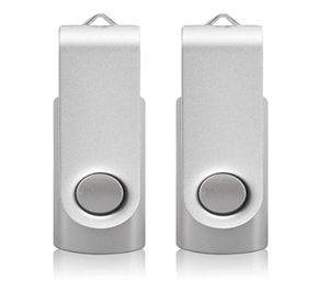 Jboxing 2PCS Silver 32GB USB 20 Flash Drives Rotating Swivel Thumb Pen Drive 32gb Folding Memory Stick for Computer Laptop Macbo9352199