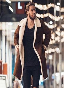 2020 Winter Men039S Fur Freece New Fashion Trench Coat Overcoat الذكور الطاشية الدافئة رقيقة طراز بني بني سترة خارجية بالإضافة إلى S9568489