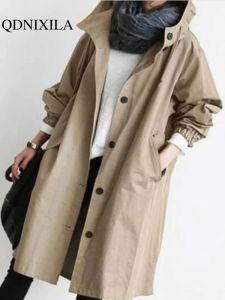 Trench Women's Coat Autumn Casual Style Trench Coat Women Medium Length Small Stature New in Temperament Waist Up Long Sleeved Jacket