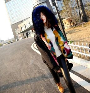 Faux New Women 2020 REX FUR SHORT FUR LADY WINTER JACKET HOODEDコート