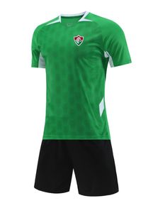 Fluminense FC Men Childrentracksuits Högkvalitativ fritidsport Kort ärmdräkt Utomhusträningsdräkter med korta ärmar och tunna snabbtorkande T-skjortor