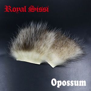 Lures new developed 4big patches natural opossum fur pieces fly tying American opossum body&belly fur awesome nymph dubbing materials