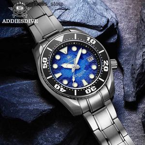 Altri orologi Addies Dive Polso da uomo in acciaio inossidabile AD2102 Quadrante blu scuro Super luminoso 200 m Diving NH35 Automatico es Q240301