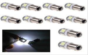 10X T11 T4W 5 LED 5050 SMD 233 BA9S Cap Bayonet DC 12V Interior Bulbs Reading Light Car Light Sourse5431562