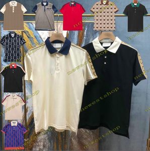 24SS Europe Mens Polo koszulki damskie paski splatanie t -koszulka Mężczyźni śrubowa bawełniana patchwork Polos liter Tshirts Designer Casual Tops Tee