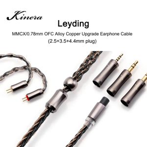 Accessories Kinera Leyding Upgrade Earphone Cable OFC Alloy Copper Wire with 2.5/3.5/4.4mm 3 Plug 0.78mm/MMCX Connector