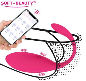 Vibratore in silicone APP Wireless Remote Gspot Massaggio Stimolatore del clitoride Kegel Ball Uovo vibrante Giochi per adulti Giocattoli del sesso per le donnep08868599