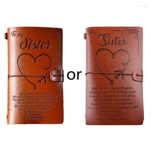 Elegant Handcrafted Diary Notebook Engraved Leather Journal Message Note Book To My Daughter /to Wife Handwriting Pocketbook