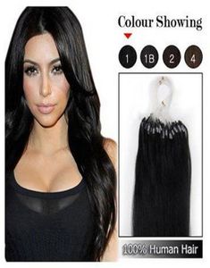 2015 Selling virgin Peruvian micro loop hair extensions 10 gram per strand 150 strands per Pack 1 jet black dhl shppin4668040