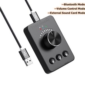 Speakers 3 Modes USB Adapter External Sound Card Bluetooth Multimedia PC Speaker With Computer Audio Volume Adjust Knob Controller