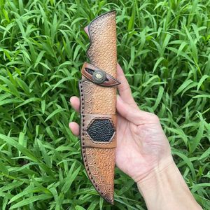 10Pcs New S2261 Leather Knife Sheath, Straight Knife Holster Knife Blade Cover Belt Knife Case for Hunting, Leisure and Kitchen