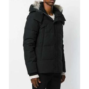 Winter Fourrure Down Parkana Homme Jassen Chaquetas Wolf Wolf Fur z kapturem czteroosobowy Manteau Wyndham Canada Płaszcz Hiver Doudoune Mens 803