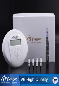 Artmex V6 Máquina de maquiagem semi-permanente profissional kits de tatuagem MTS Sistema PMU Derma Pen Sobrancelha lábios tatuagem pen5752839