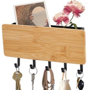 Hooks Solid Wood Key Rack Black/White Household Office Hanger Decorative Supplies Wall-Mounted Wooden Sundries Storage Box