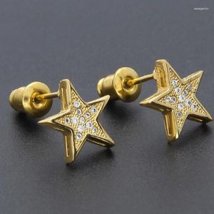 Stud Earrings Fashion Exquisite Design Beautiful CZ Zircon Micro Paved Crystal Star Shape Women Charm Silver Plated Jewelry