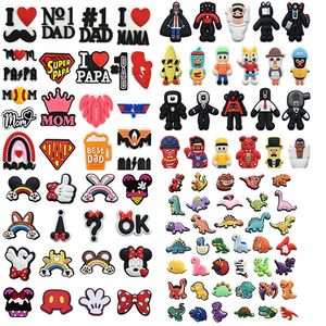 2024 shoe part accessories hot sale cuter cartoon shoe charms flowers decoration love anime and animal theam