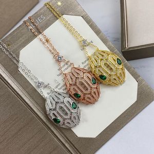 Snake pendant designer necklace for woman diamond gemstone highest counter quality diamond European size classic style with box 007