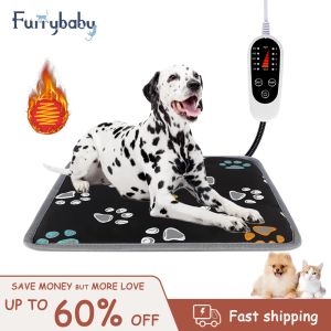 Mats Furrybaby 110V/220V Electric Heat Pad filt Pet Mat Bed Cat Dog Winter Warmer Pad Home Office Chair Heated Mat Dog Bed