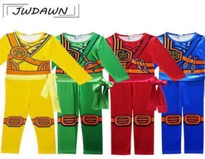 Meninos terno do corpo cosplay máscara crianças pijamas festa ninja ninjago filme dos desenhos animados meninas manga longa pijamas traje conjunto j16991272