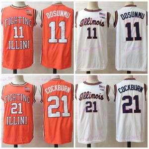 Illinois Fighting Illini Basketball Jersey 11 Ayo Dosunmu 21 Kofi Cockburn White Basketball Jersey 2024 mais novo estilo masculino